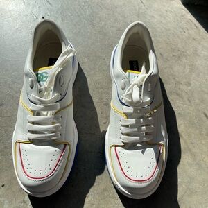DC Shoes White Sneakers with Color Accents